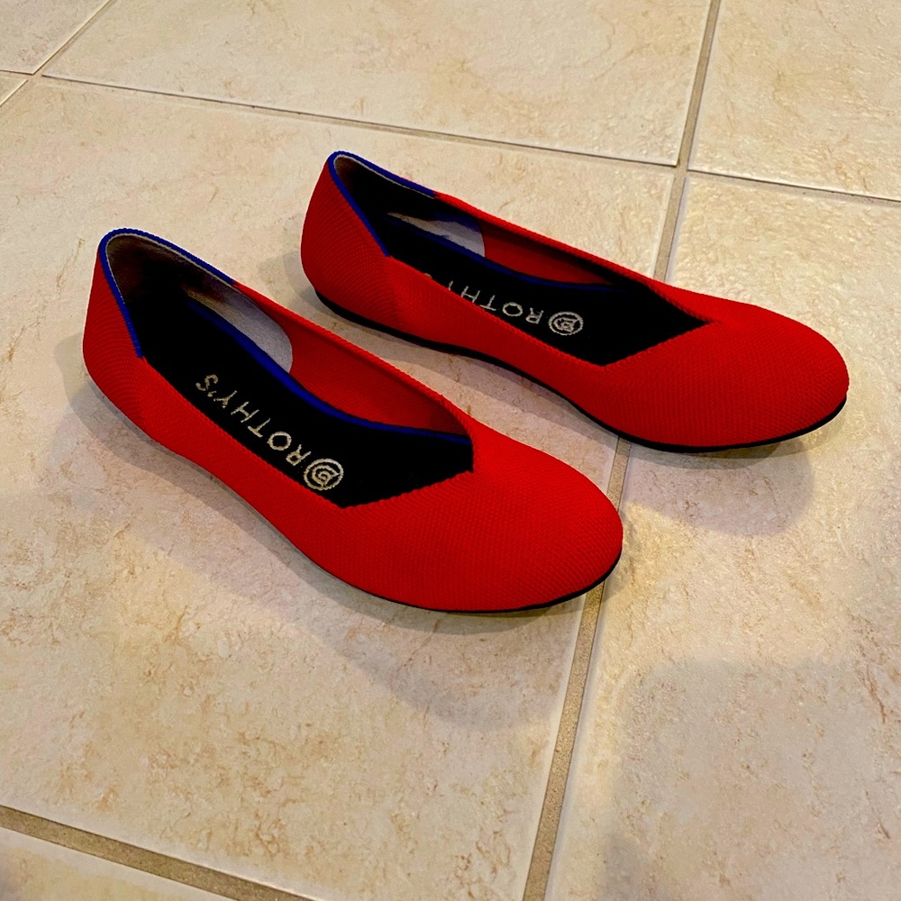 Rothy’s “The Flat” size 7 in cherry red